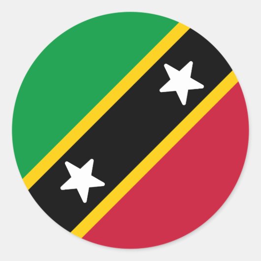 Sticker Rond Drapeau de Saint-Kitts-et-Nevis (Devant)