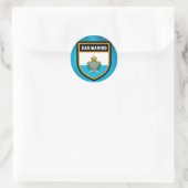 Sticker Rond Drapeau de Saint-Marin (Sac)