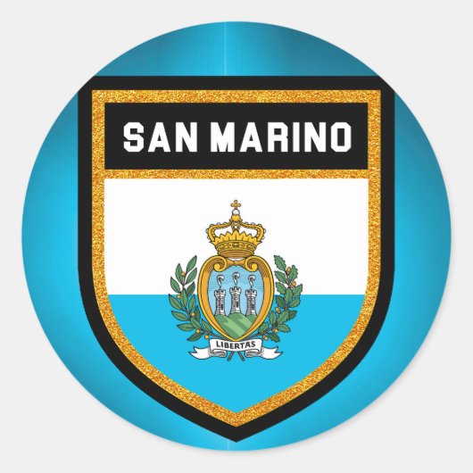 Sticker Rond Drapeau de Saint-Marin (Devant)