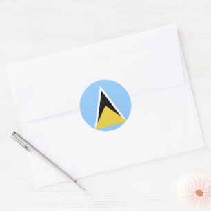 Sticker Rond Drapeau de Sainte-Lucie