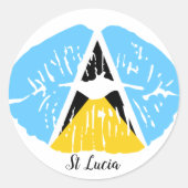 Sticker Rond Drapeau de Sainte-Lucie (Devant)