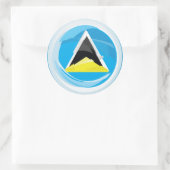 Sticker Rond Drapeau de Sainte-Lucie (Sac)