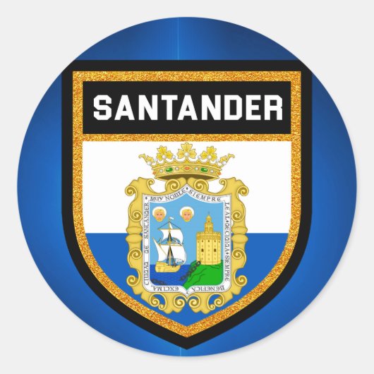 Sticker Rond Drapeau de Santander (Devant)