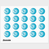 Sticker Rond Drapeau de Seattle (Feuille)