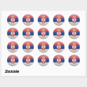 Sticker Rond Drapeau de Serbie (Feuille)