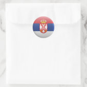 Sticker Rond Drapeau de Serbie (Sac)