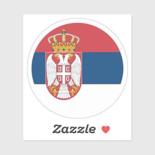 Sticker rond drapeau de Serbie (Feuille)