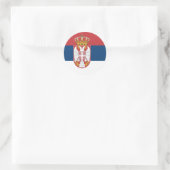 Sticker Rond Drapeau de Serbie (Sac)