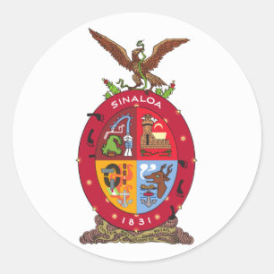Sticker Rond Drapeau de Sinaloa