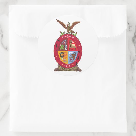 Sticker Rond Drapeau de Sinaloa (Sac)