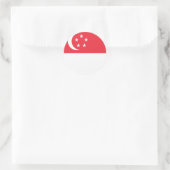 Sticker Rond Drapeau de Singapour (Sac)