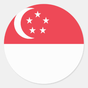 Sticker Rond Drapeau de Singapour
