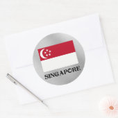 Sticker Rond Drapeau de Singapour (Enveloppe)