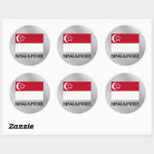 Sticker Rond Drapeau de Singapour (Feuille)