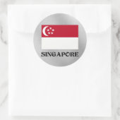 Sticker Rond Drapeau de Singapour (Sac)