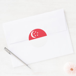 Sticker Rond Drapeau de Singapour
