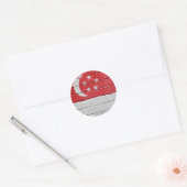 Sticker Rond Drapeau de Singapour (Enveloppe)