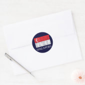 Sticker Rond Drapeau de Singapour (Enveloppe)