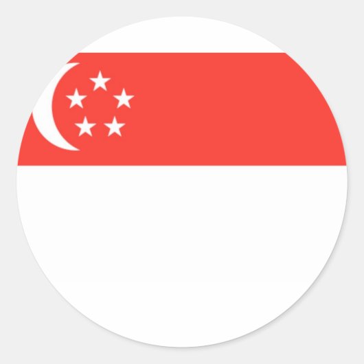 Sticker Rond Drapeau de Singapour (Devant)