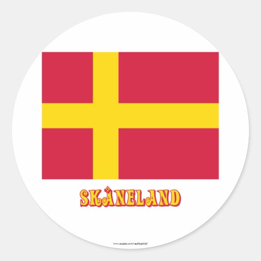 Sticker Rond Drapeau de Skåneland (Devant)