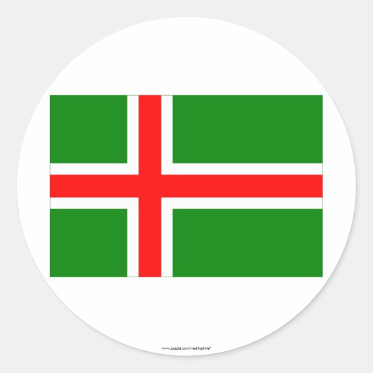 Sticker Rond Drapeau de Småland (non officiel) (Devant)