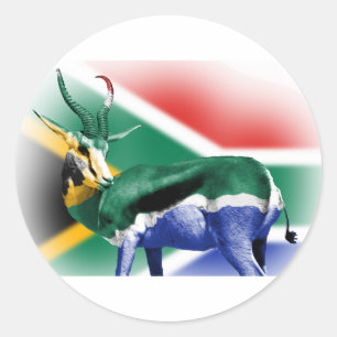 Sticker Rond Drapeau de Springbock sud-africain