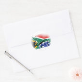 Sticker Rond Drapeau de Springbock sud-africain (Enveloppe)