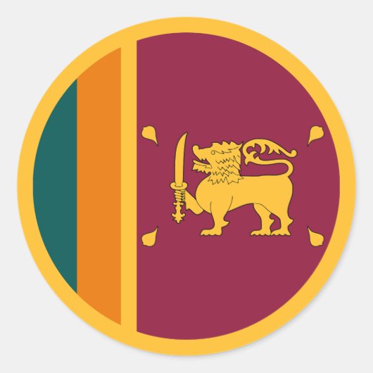 Sticker Rond Drapeau de Sri Lanka (Devant)