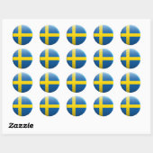 Sticker Rond Drapeau de Suède (Feuille)