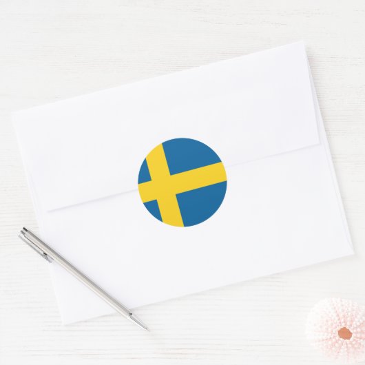 Sticker Rond drapeau de suède (Enveloppe)