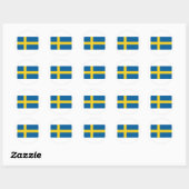 Sticker Rond Drapeau de Suède (Feuille)