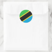 Sticker Rond Drapeau de Tanzanie (Sac)
