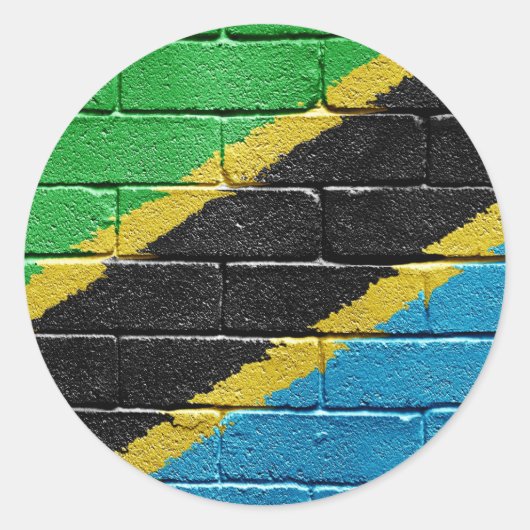 Sticker Rond Drapeau de Tanzanie (Devant)