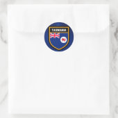 Sticker Rond Drapeau de Tasmanie (Sac)