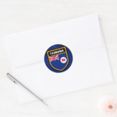 Sticker Rond Drapeau de Tasmanie (Enveloppe)