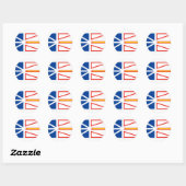 STICKER ROND DRAPEAU DE TERRE-NEUVE (Feuille)