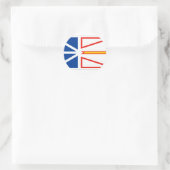 STICKER ROND DRAPEAU DE TERRE-NEUVE (Sac)