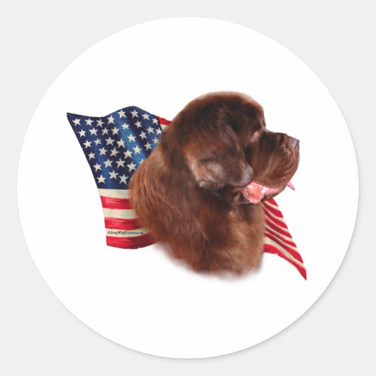 Sticker Rond Drapeau de Terre-Neuve (brun) (Devant)