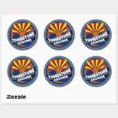 Sticker Rond Drapeau de Tombstone Arizona éclate collants ronds (Feuille)
