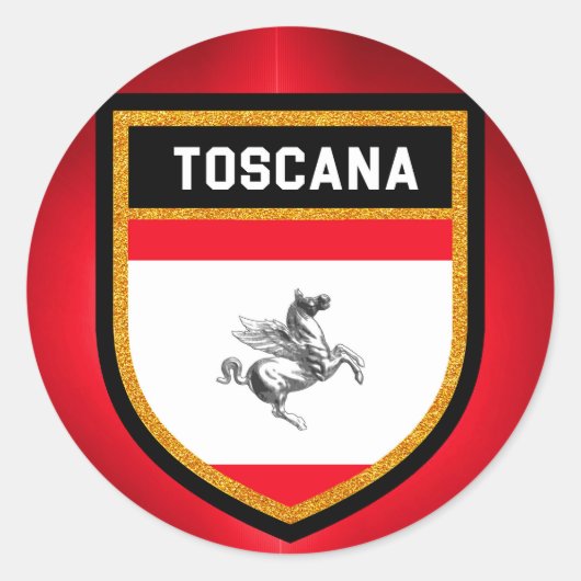 Sticker Rond Drapeau de Toscane (Devant)