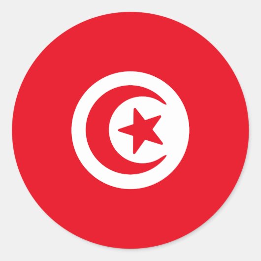 Sticker Rond Drapeau de Tunisie (Devant)
