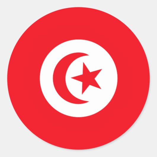 Sticker Rond Drapeau de Tunisie (Devant)