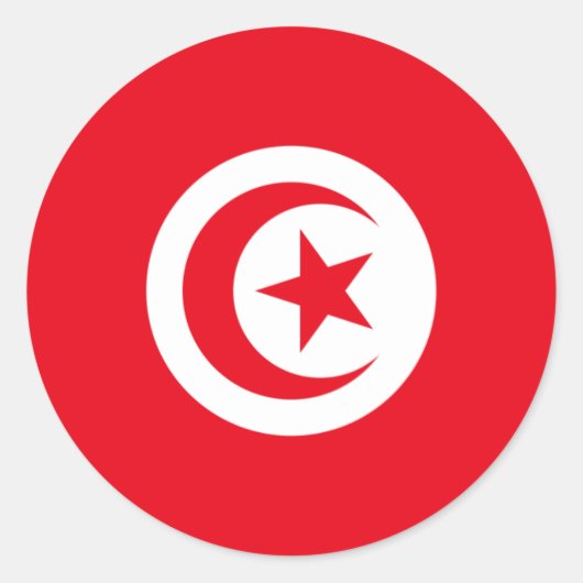 Sticker Rond Drapeau de Tunisie (Devant)