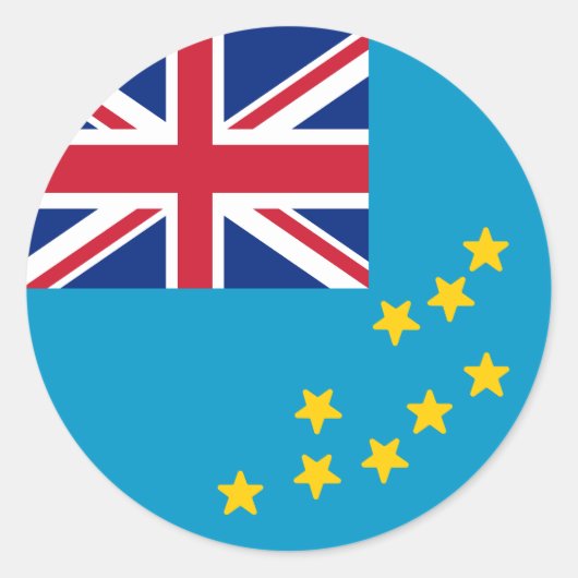 Sticker Rond Drapeau de Tuvalu (Devant)