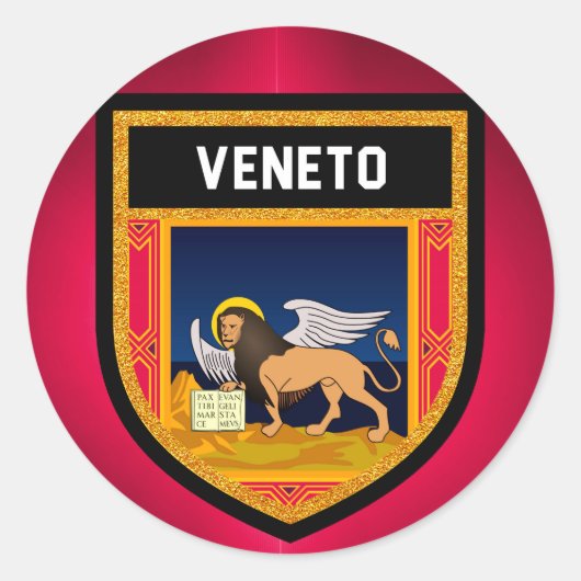 Sticker Rond Drapeau de Veneto (Devant)