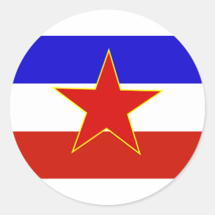 Sticker Rond Drapeau de Yougoslavie