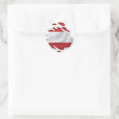 Sticker Rond Drapeau déchiré d'Autriche (Sac)