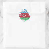 Sticker Rond Drapeau déchiré d'Azerbaïdjan (Sac)