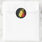 Sticker Rond Drapeau déchiré de Belgique (Sac)