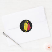Sticker Rond Drapeau déchiré de Belgique (Enveloppe)